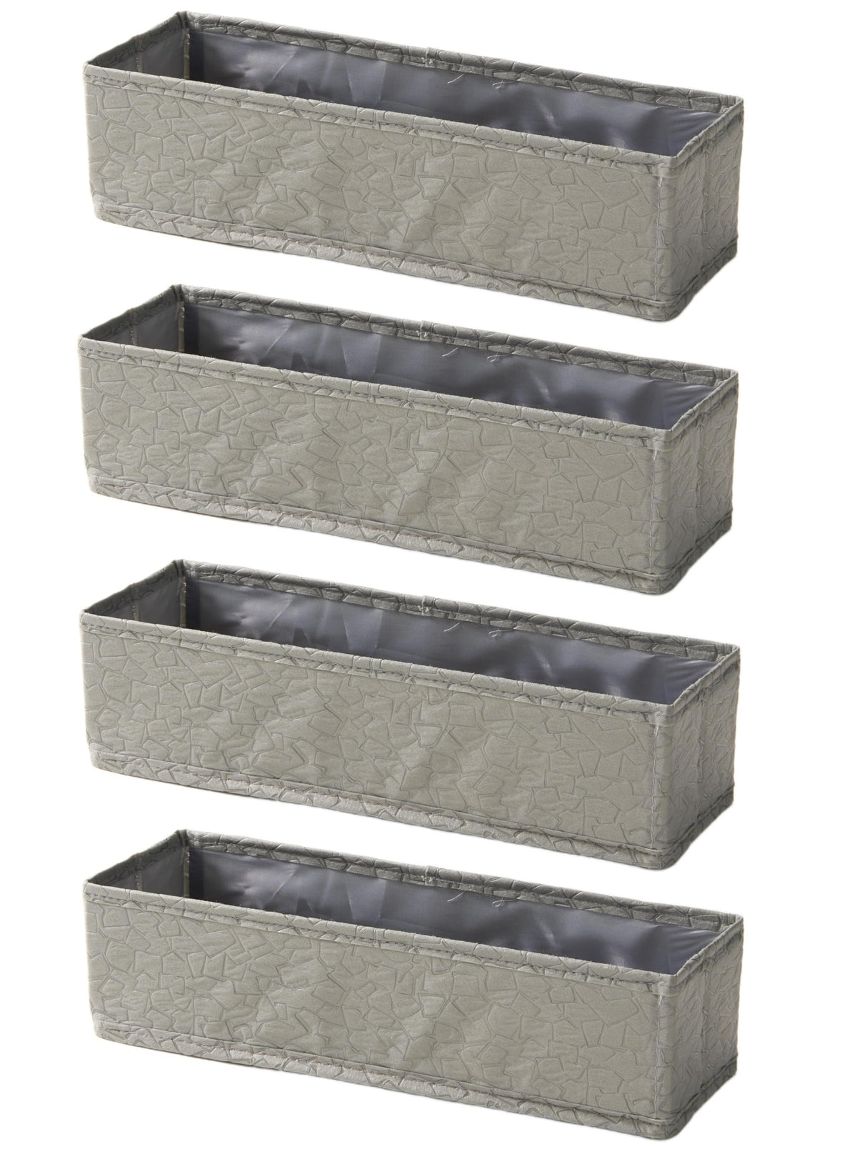 Larbay Slim Little Bins for Organizing Socks, Underwear and Bras in Drawers, Set of 4, 13x4x3, Gray