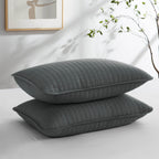 Southshore Fine Linens - Vilano Springs - Pair Of Quilted Pillow Sham Covers (No Inserts), 18' X 18', Slate