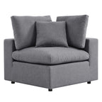 HACOL Furniture EEI-4907-SLA Commix Sunbrella Outdoor Patio Corner Chair Slate Gray - 24-32 x 36 x 36 in.