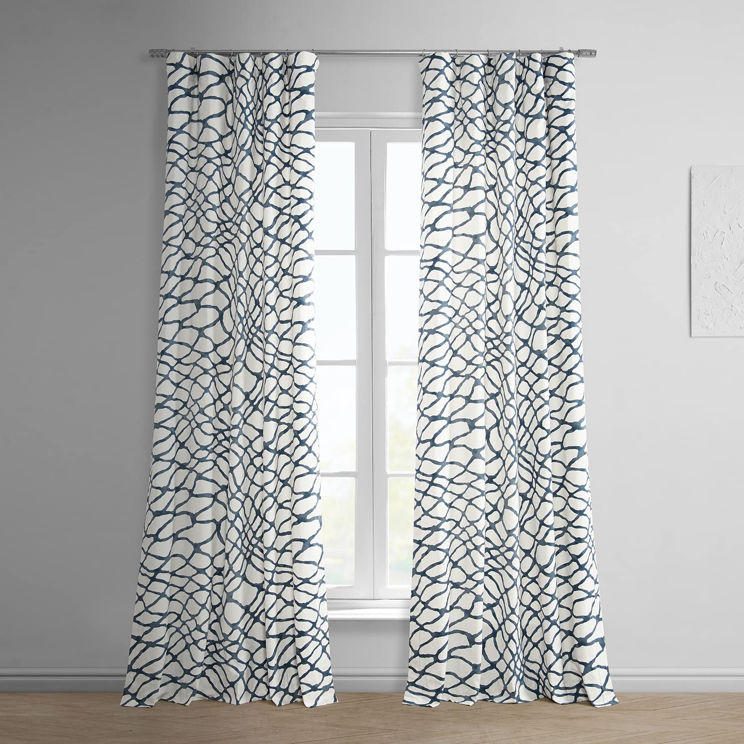 Hpd Half Price Drapes Geometric Abstract Printed Curtains 96 Inches Long Luxury Cotton Curtains (1 Panel) Room Darkening Window