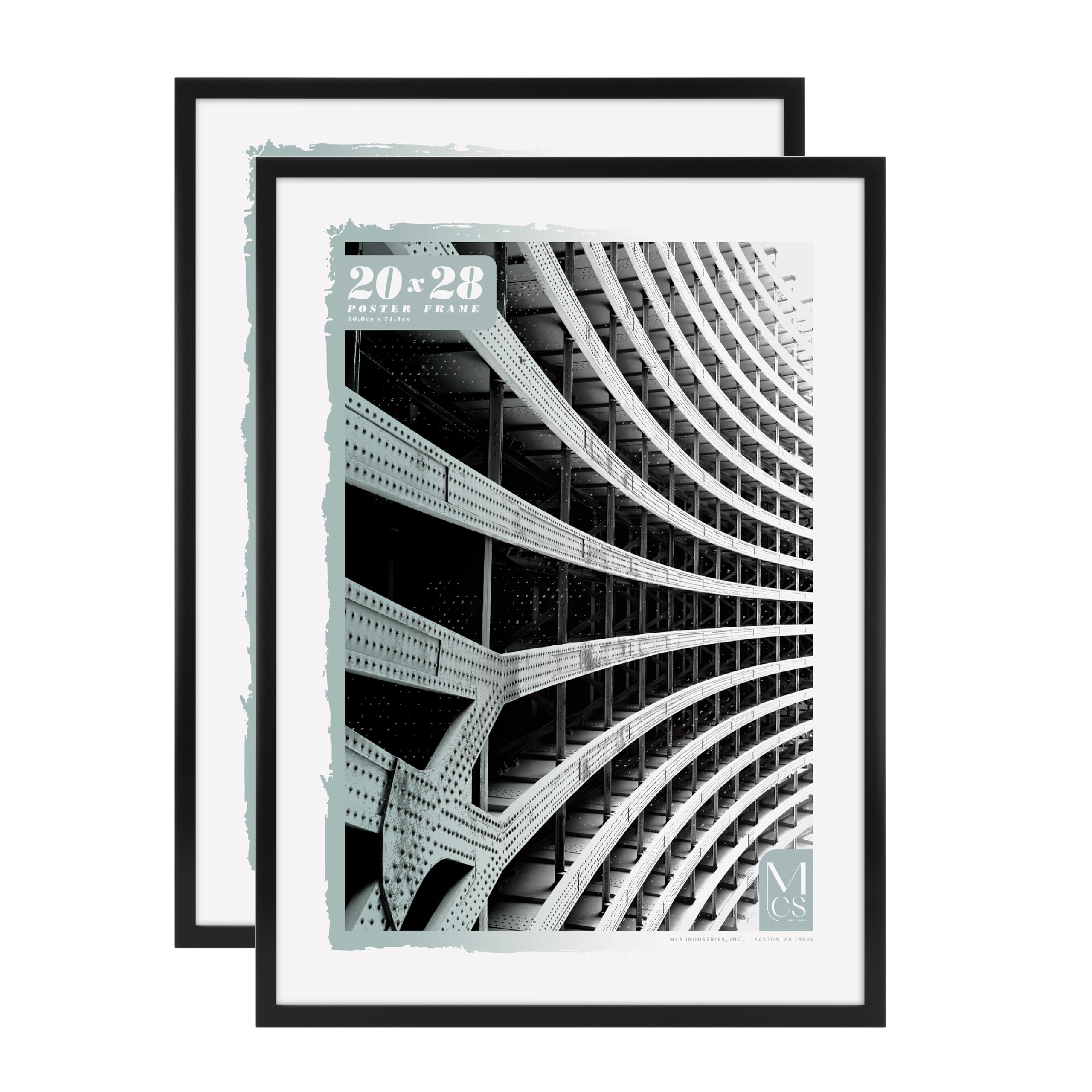MCS Foundation 20x28 Poster Frame Traditional Black, Vertical & Horizontal Wall Hanging Large Picture Frame for Photos, Posters 