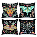 Tropical Flowers Butterfies Pillows Cover Nordic Style Throw Pillow Covers Moon Phase Pillowcase Set Of 4 Cushion Case Bohtropic