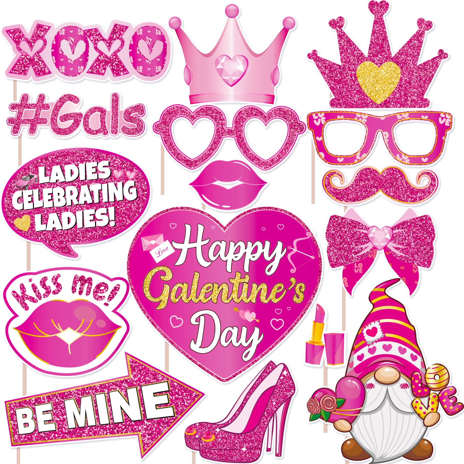 Galentines Day Decorations Photo Booth Props Galentines Day Party Favor Photo Booth Props Valentines Day Decor Kit for Ladies Gi