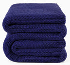 Guohaoi Knitted Weighted Blanket(Dark Blue 50''x60'' 5lbs),Home D  cor Cooling Throw Blanket for Hot Sleepers,Hand Made Chunky K