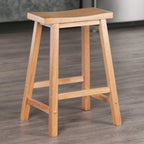Winsome Satori Saddle Seat Counter Stool, 24-Inch, Natural Finish, Solid Wood, Transitional Style