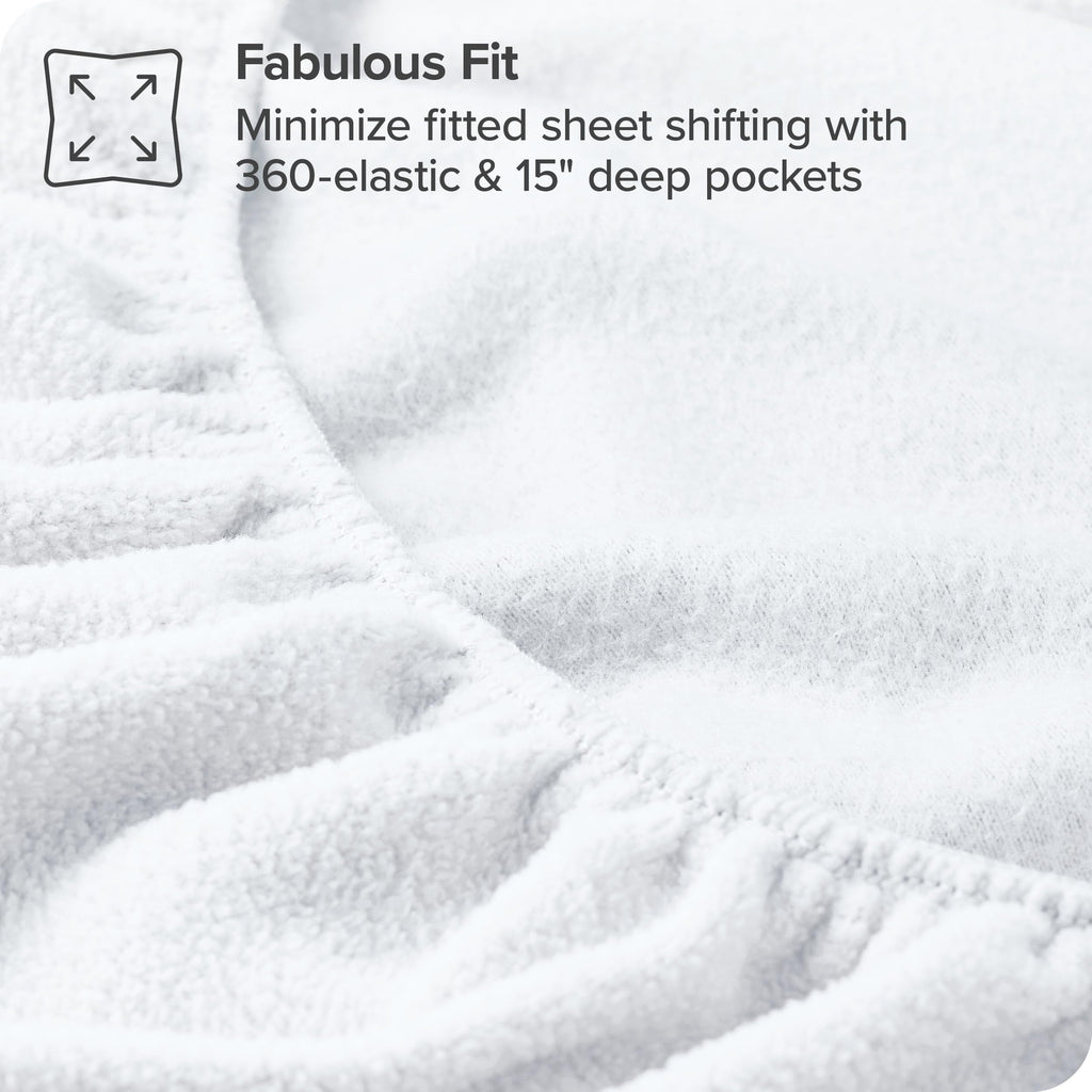 Bare Home Super Soft Fleece Fitted Sheet - King Size - Extra Plush Polar Fleece, No-Pilling - Deep Pocket - All Season Cozy Warm