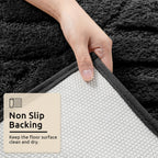 Dexde Black Bathroom Rugs Boho Bath Mat Non Slip Geometric Luxury Soft Washable Carpet For Bathroom Shower Kitchen Entryway Mode