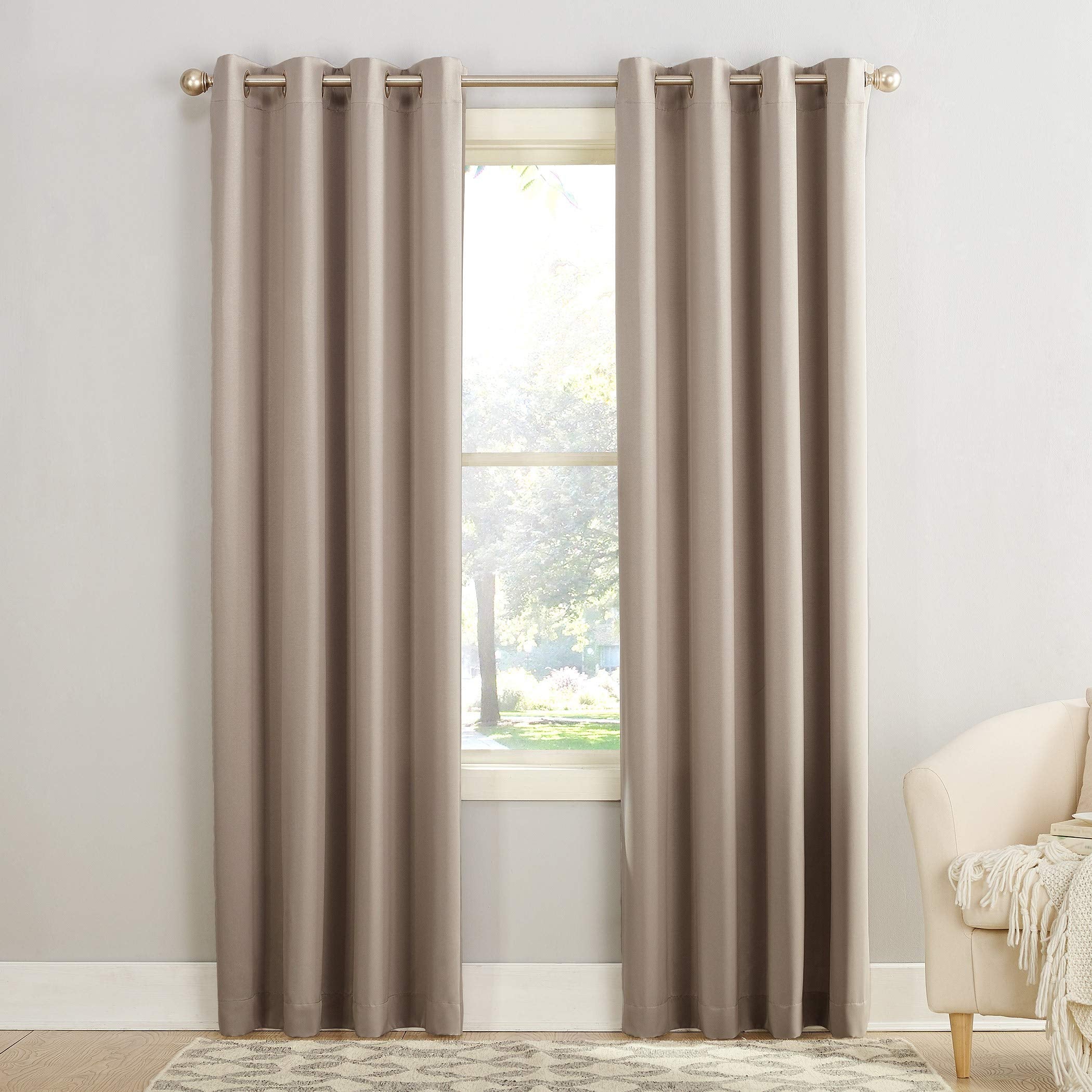 Sun Zero Barrow Energy Efficient Grommet Curtain Panel Pair 54' X 95'