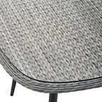 Modway Endeavor Wicker Rattan Aluminum Glass Outdoor Patio 36" Square Dining Table in Gray