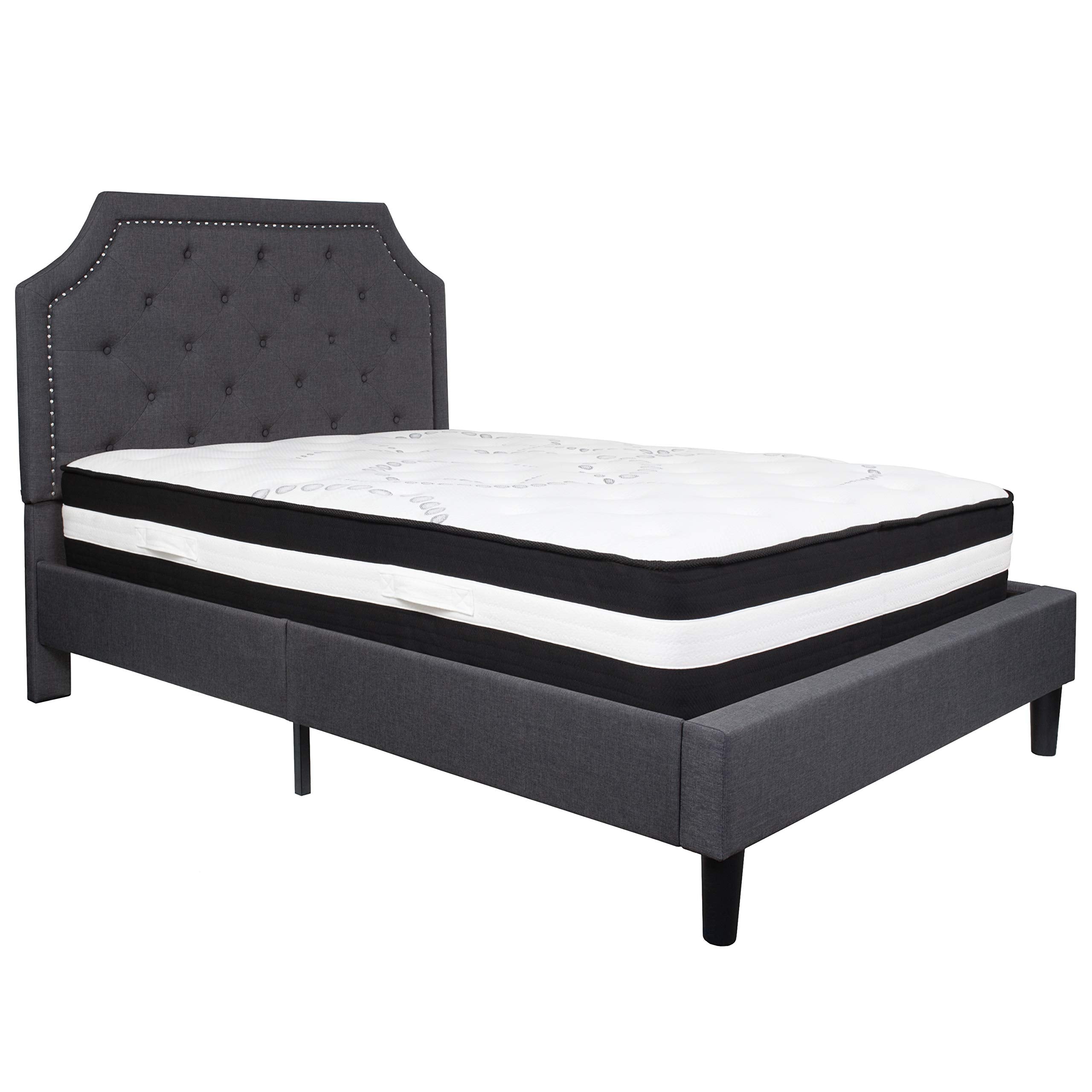 Flash Furniture Tribeca Full Size Tufted Upholstered Platform Bed - Thumbnail 2