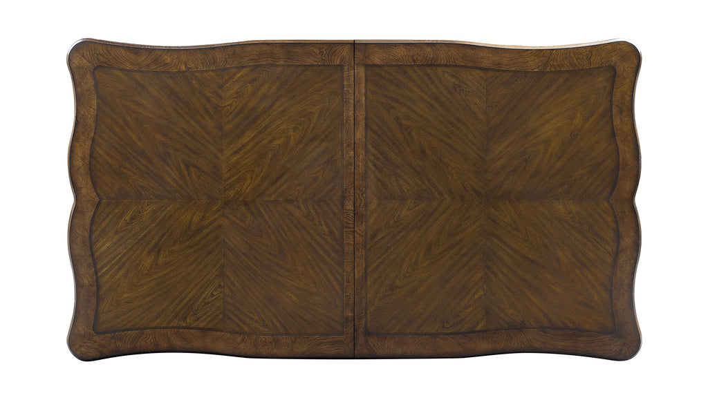 Acme Latisha Wooden Dining Table with Floral Moldings in Antique Oak