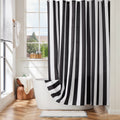 Ohocut Vertical Striped Shower Curtain, Cute Retro Vintage Stripe Bathroom Bow Shower Curtain, Waterproof Polyester Fabric Moder