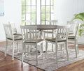 Steve Silver Joanna Two-Tone Ivory and Dark Oak 9-Piece Counter Height Set