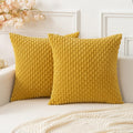 Kevin Textile Throw Pillow Covers Soft Corduroy Decorative Set Of 2 Boho Striped Pillow Covers Pillowcases Farmhouse Home Decor For Couch Bed Sofa Living Room 18X18 Inch Mustard Yellow