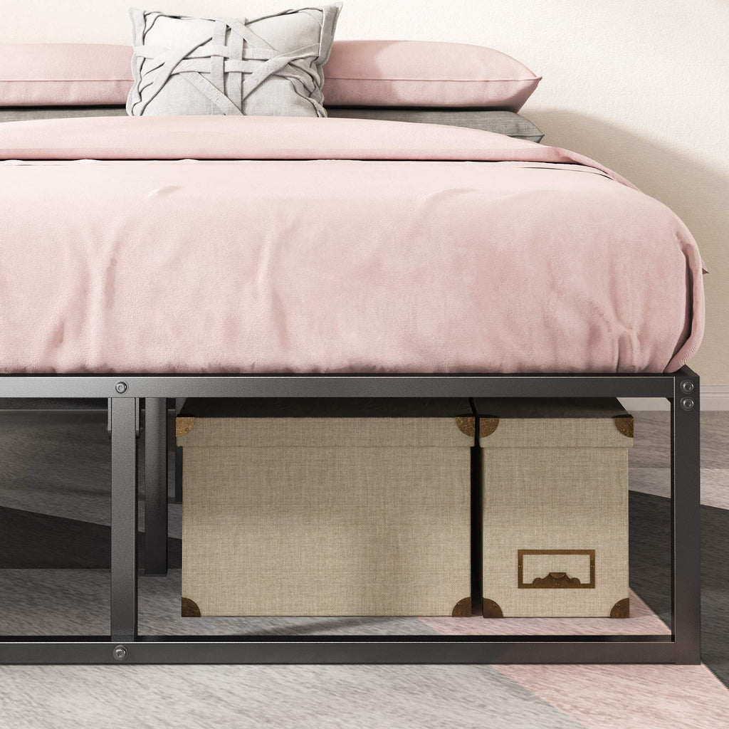 Zinus Lorelei 14 Inch Metal Platform Bed Frame, Mattress Foundation With Steel Slat Support, No Box Spring Needed, Easy Assembly, Full, Black