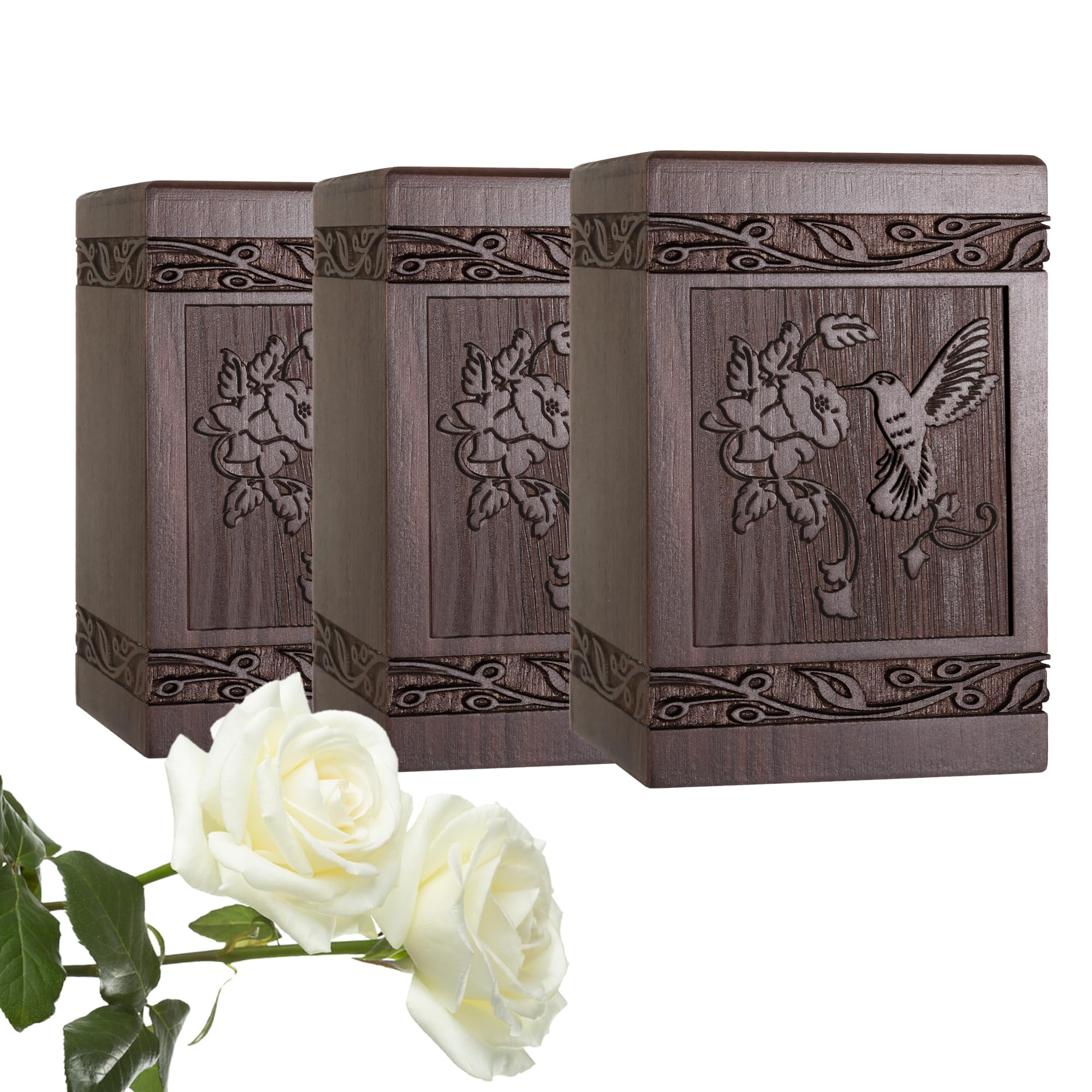 Cremation Urns for Human Ashes Adult Male Female, Wooden Hummingbird Urns Box and Casket for Ashes Men Women Child, Pets Cat Dog