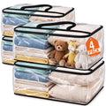 SpaceTrove Clear Storage Bags, 4Pack Under Bed and Closet Organizers 40L