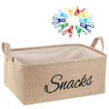 Newtay 17 Pcs Snack Basket Sets with 16 Pcs 2 Inch Clips, Khaki Burlap