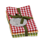 Dii Heavy Duty Kitchen Towels Collection Long Lasting Quality, Cotton Dish Cloth Set, 13X13'', Pea Patch Gingham Check, 4 Piece