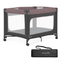 Dream On Me EZGo Portable Playard in Pink & Black, Compact Easy to Fold and Travel Baby Playard, Breathable Mesh Sides, Carry Ba