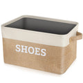 Lukeline Fabric Shoe Basket for Entryway, Hallway or Mudroom  Flodable SpaceSaving Storage Bin for Closet, Decorative Home Dec