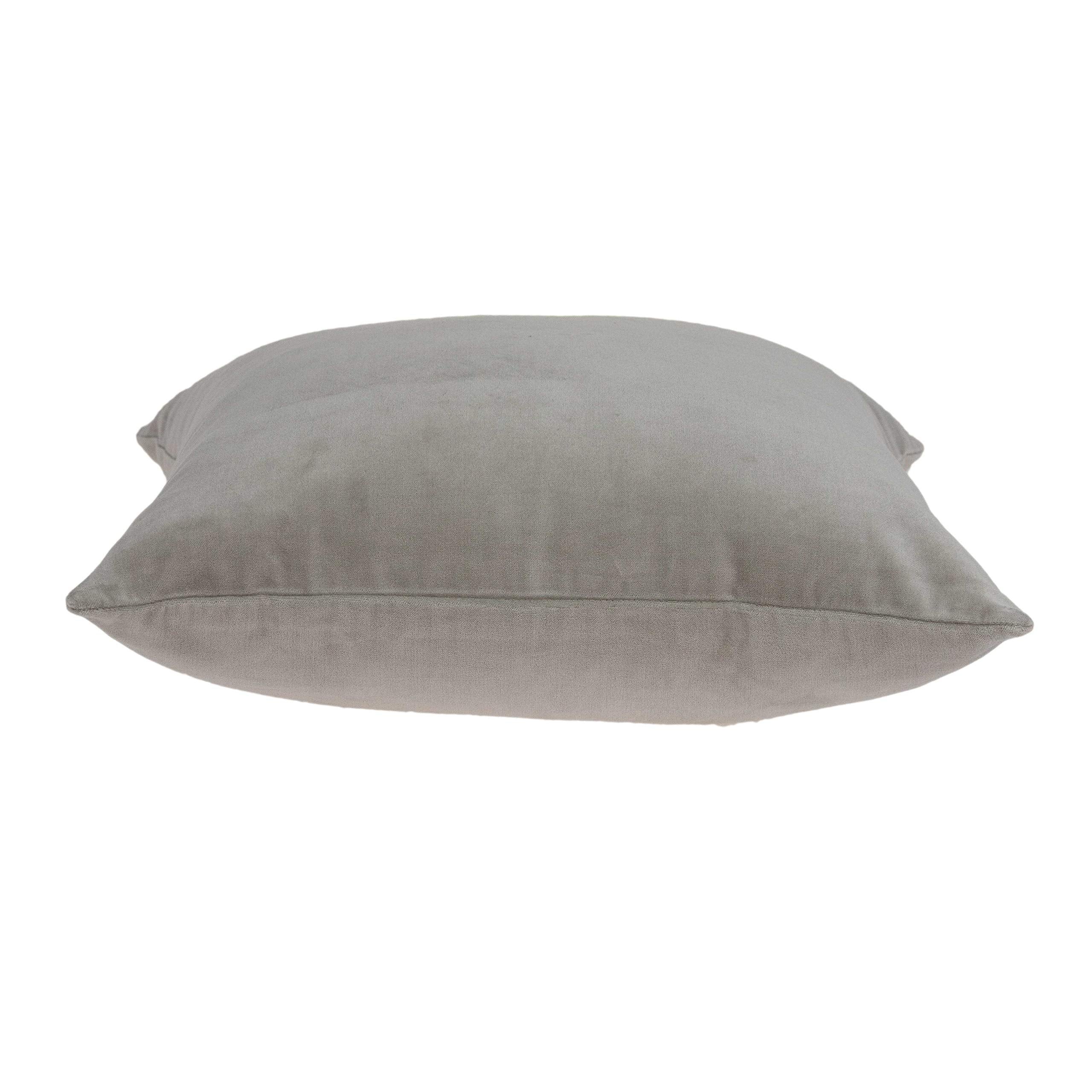 HomeRoots 50% Cotton, 50% Viscose Parkland Collection Emma Transitional Grey Solid Pillow Cover with Poly Insert