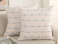 Nuyecy Set Of 2 Boho Throw Pillow Covers 20X20,Light Blue And White Neutral Couch Pillow Case With Tassel Fringe Decorative,Mode