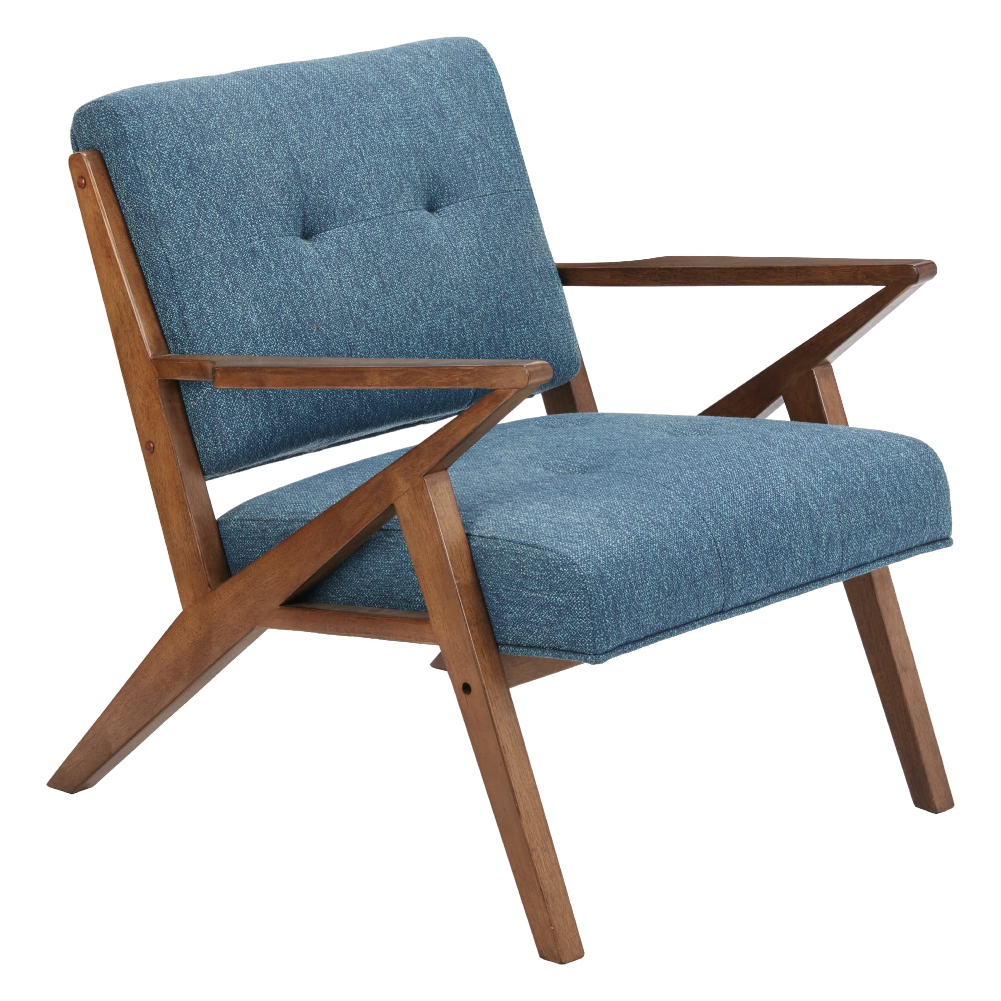 Ink+Ivy Rocket Mid,Century Modern Accent Chairs For Living Room With Solid Wood Frame Armrest And Legs, Upholstered Pipped Seat,