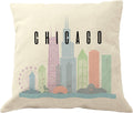 Drupsco Chicago Throw Pillow Case - Chicago Pillow Cover 18X18, Decorative Chicago Pillows
