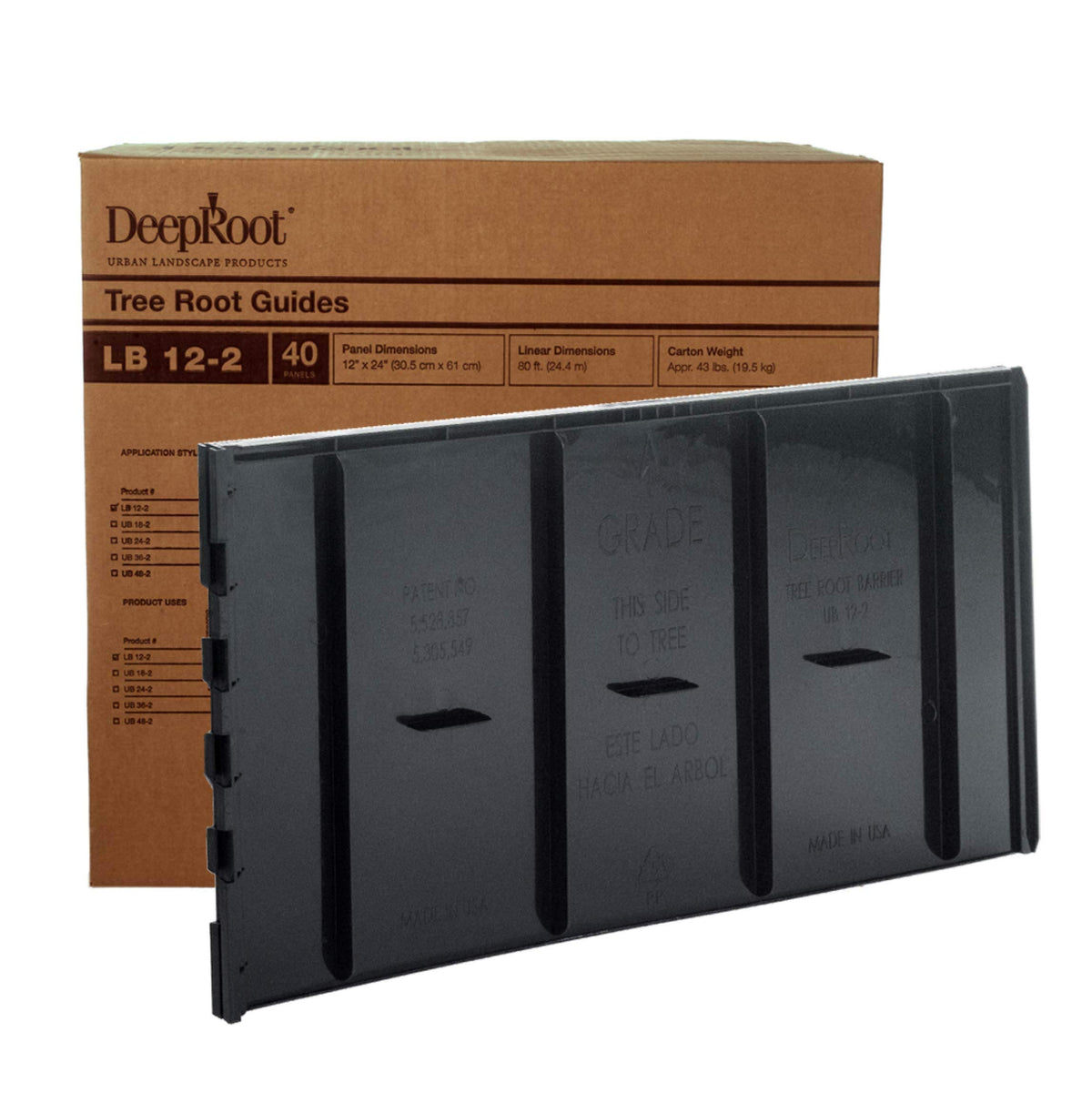 Deeproot Ub 12-2 Tree Root Barrier, D X 24    W, 80Lf, 12- Inch Depth, Black
