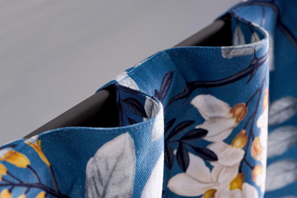 Maison D' Hermine 100% Cotton Curtain Feuillage Air Force Blue Two Panel Curtains For Living Rooms Bedrooms Offices Tailored Wit