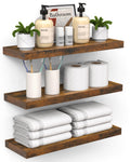 BAYKA Bathroom Floating Shelves for Wall - Bathroom Shelf Over Toilet Farmhouse Rustic Wood for Bedroom, Kitchen, or Living Room