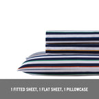 Eddie Bauer Kids - Full Sheets, Stain Resistant Kids Bedding, Ideal For Toddler Bedding Set (Stripes Game Blue, Full)