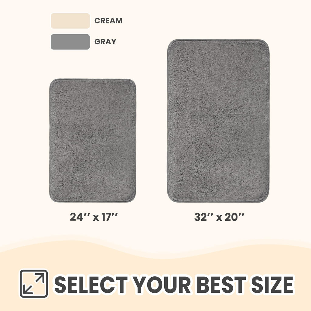 Techmilly Shaggy Bathroom Rug Mat 32X20, Absorbent Thick Non Slip Microfiber Mats, Quick Dry Machine Washable Bath Rug For Bathr