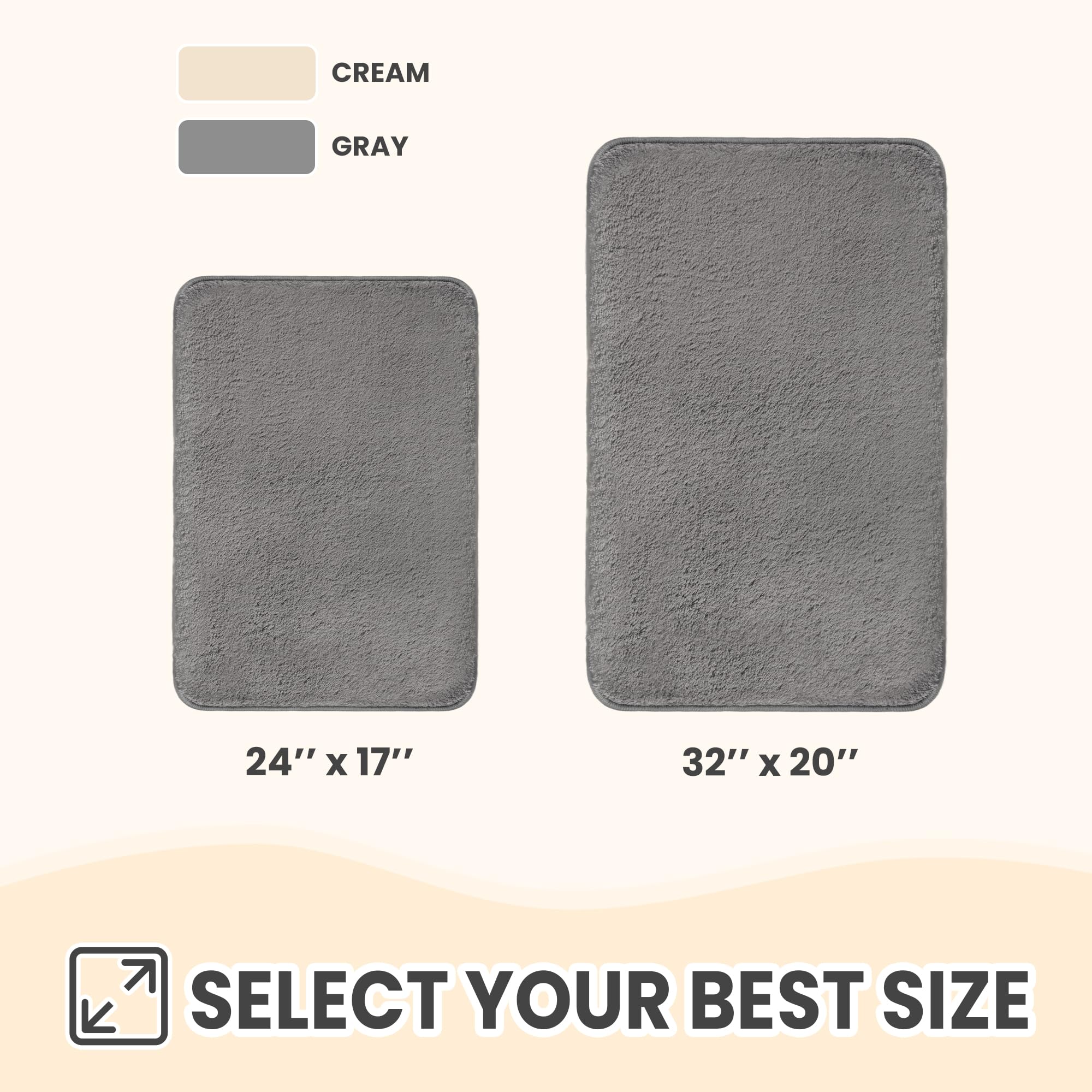 Techmilly Shaggy Bathroom Rug Mat 32X20, Absorbent Thick Non Slip Microfiber Mats, Quick Dry Machine Washable Bath Rug For Bathr