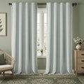 XOGUIBO Teal Boho Blackout Curtains 96 Inches Long Light Green Linen Blend 2 Panels with Tassels and Cotton Embroidery, Farmhous