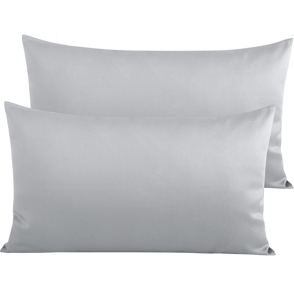 Ntbay 500 Thread Count 100% Egyptian Cotton King Pillowcases, Super Soft And Breathable Envelope Closure Pillow Cases, 20X36 Inches, Light Grey