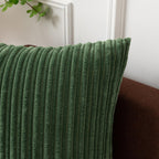 Kevin Textile Pack Of 2 Spring Corduroy Soft Soild Decorative Square Throw Pillow Covers Set Cushion Cases Pillowcases For Sofa Bedroom Car 26 X 26 Inch 66 X 66 Cm Moss Green