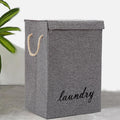 Laundry Basket Dirty Washing Clothes Storage Folding Bin Bag Hamper With Lid (Style 3, Grey)