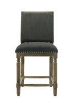 Lilola Home Everton Gray Upholstered Dining Room Chair with Nailhead Trim