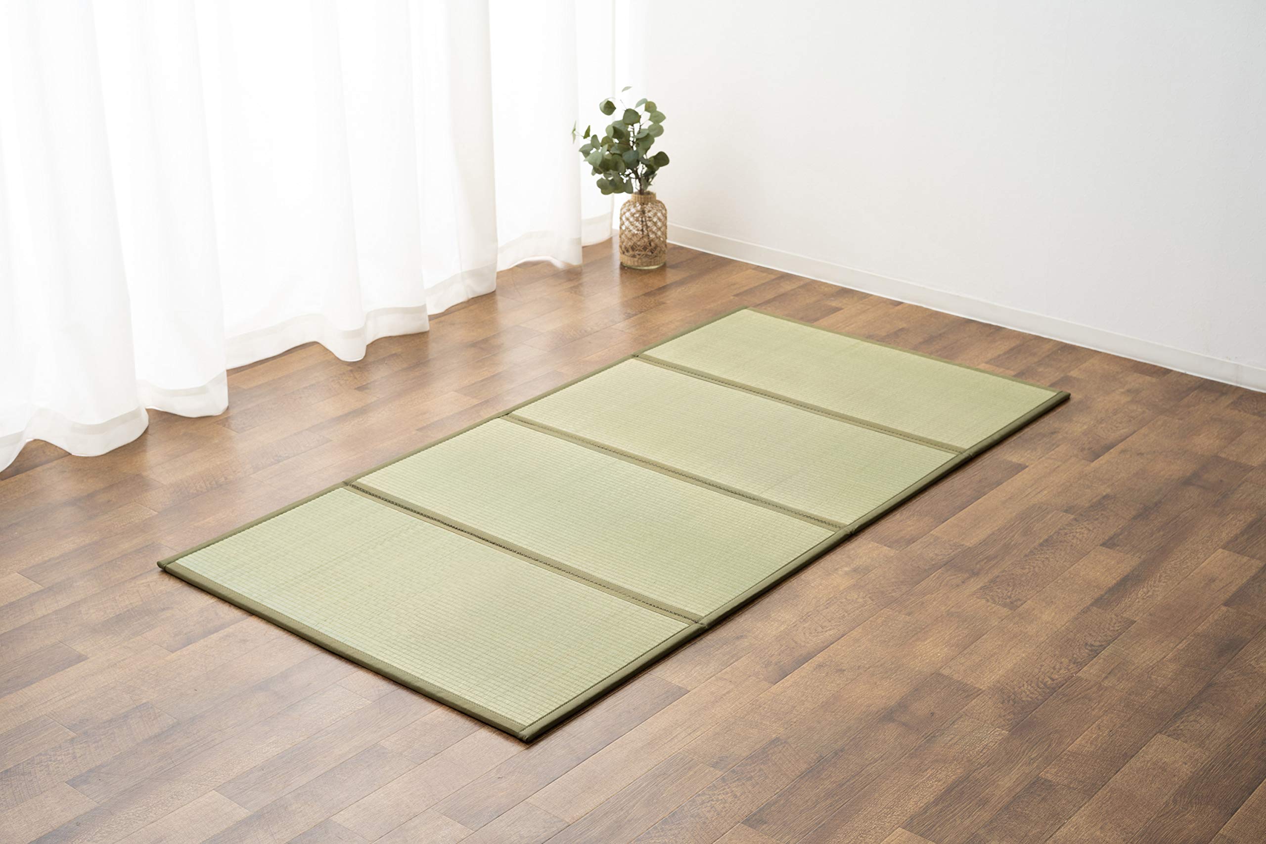 Emoor Japanese Tatami Mat Full Natural Rush Grass (Undyed), Foldable Igusa Mattress Floor Sleeping Japanese Futon Mattress Medit
