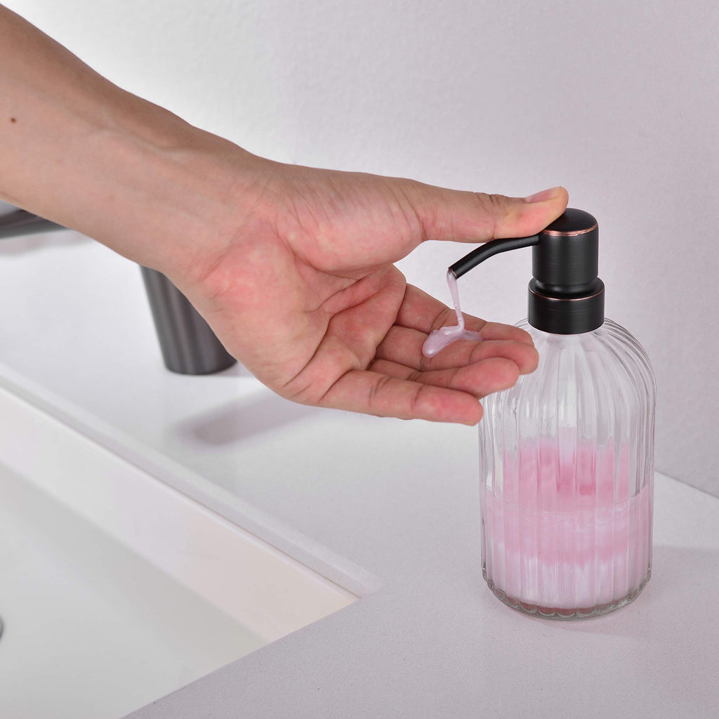 Leetcp Soap Dispenser, Dish Soap Dispenser, Bathroom Liquid Soap Dispenser, With Rustproof Stainless Steel Pump, 16 Oz Oil Rubbe