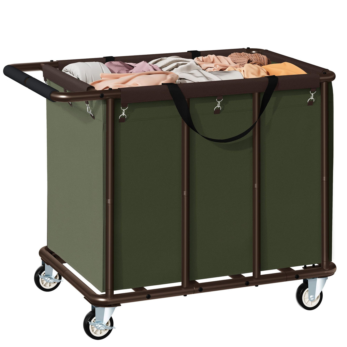 FAVOOSTY 470L Heavy Duty Commercial Laundry Cart with Wheels,Industrial Rolling Laundry Hamper, Extra Large Laundry Basket, Meta