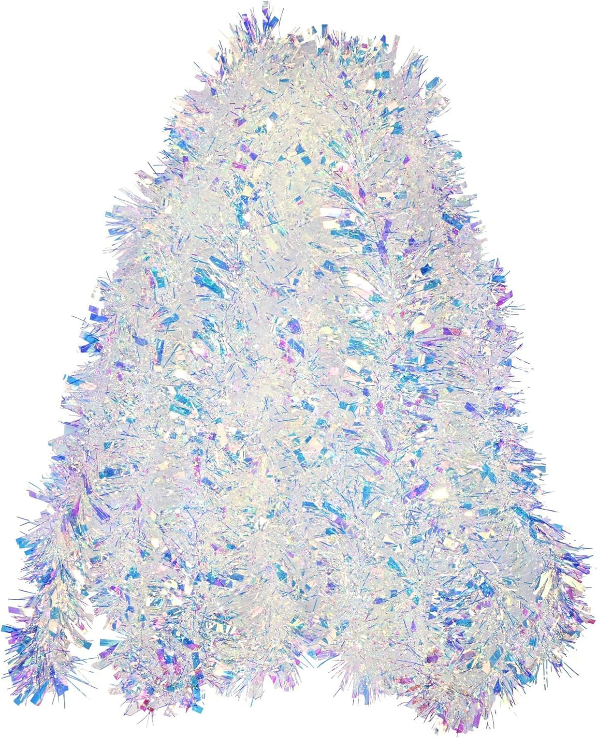 Forty Wings 1 Christmas Tinsel Garland Iridescent Metallic Tinsel Twist Garland Glitter Foil Hanging Decoration for Xmas Tree De