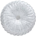 Eucior Round Throw Pillows,White And Silver Throw Pillows,White Decorative Pillow,Pumpkin Pleated Handmade White Round Velvet De