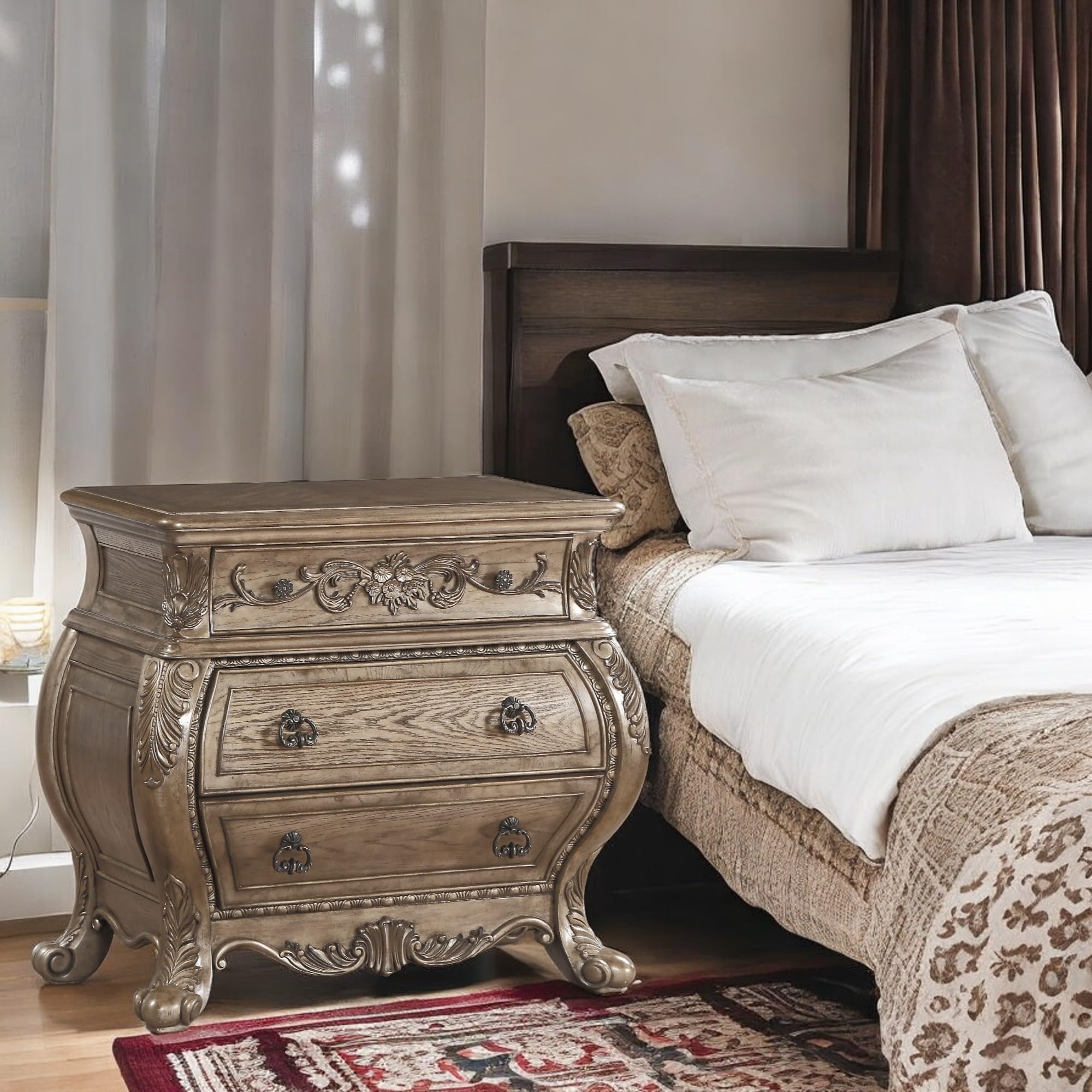 Acme Ragenardus Wood Nightstand - Thumbnail 3