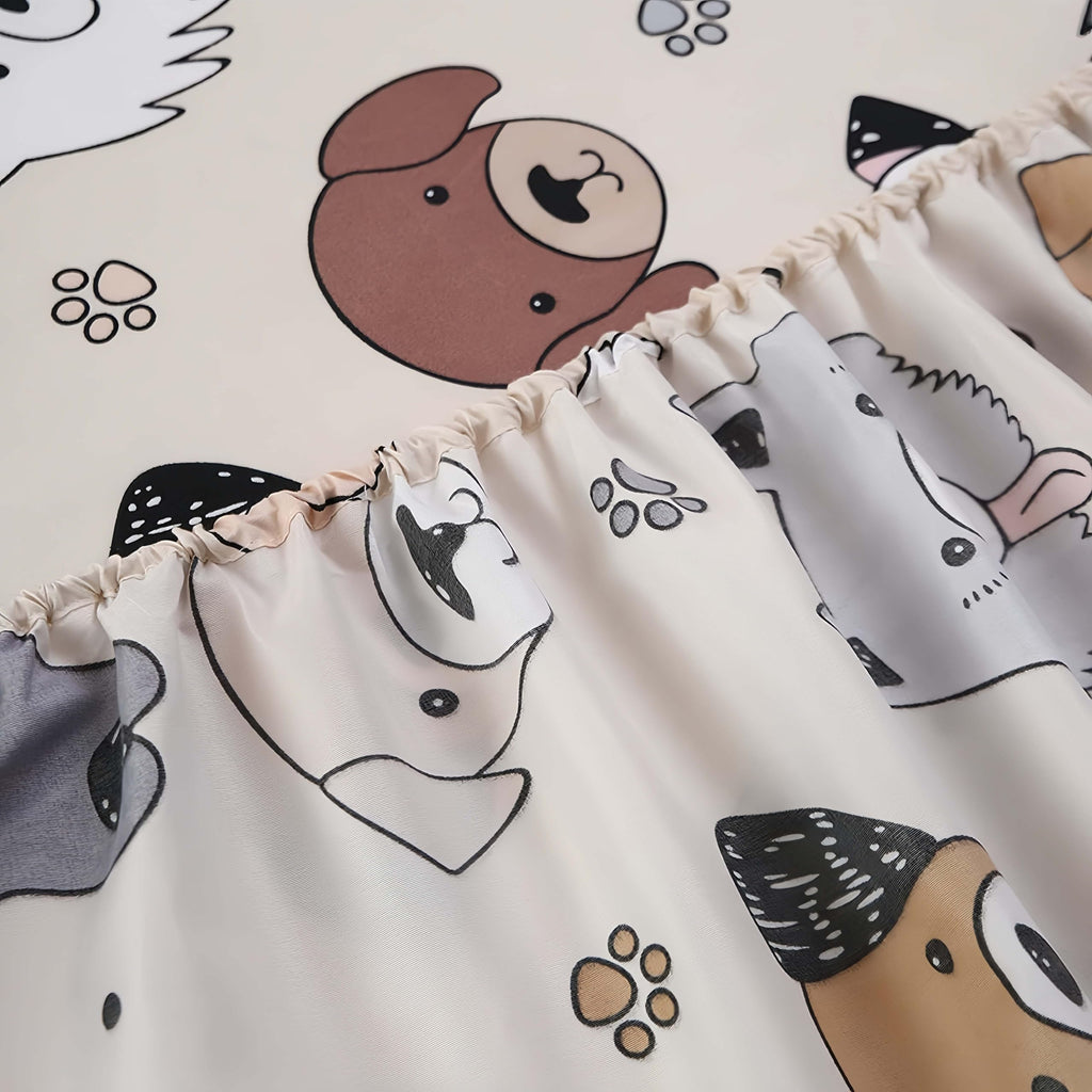 Sdy 4Pcs Dog Bedding Sheets Set Twin Size, Cute Puppy Pattern Fitted Sheet Sets With Deep Pocket, Kawaii Bedroom Decor For Kids,