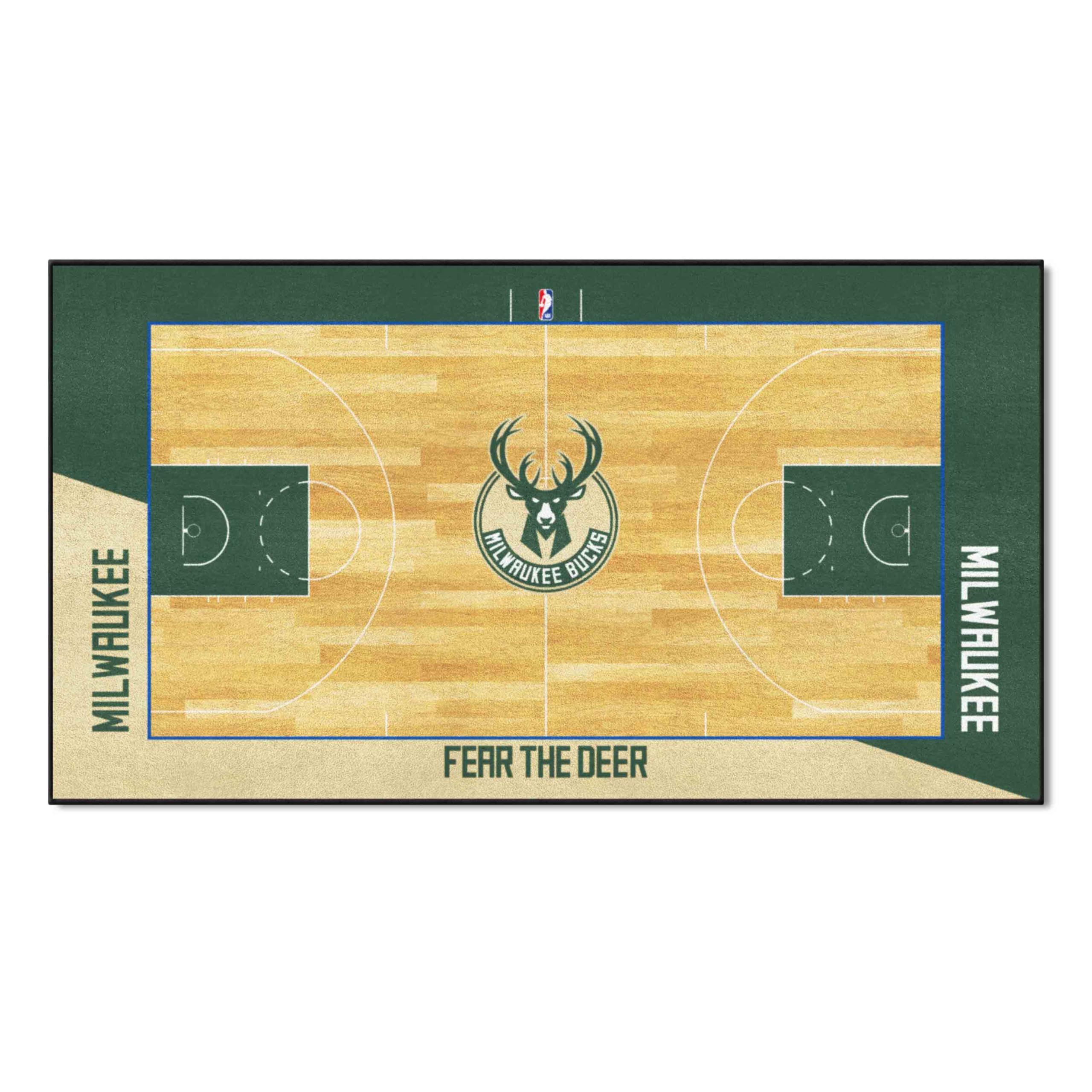 FANMATS - 9494 NBA Milwaukee Bucks Nylon Face NBA Court Runner-Small 24x44