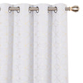 Deconovo Blackout Curtains Gold Diamond Foil Print, Greyish Star White, Room Darkening Thermal Insulated Sun Blocking Grommet Cu