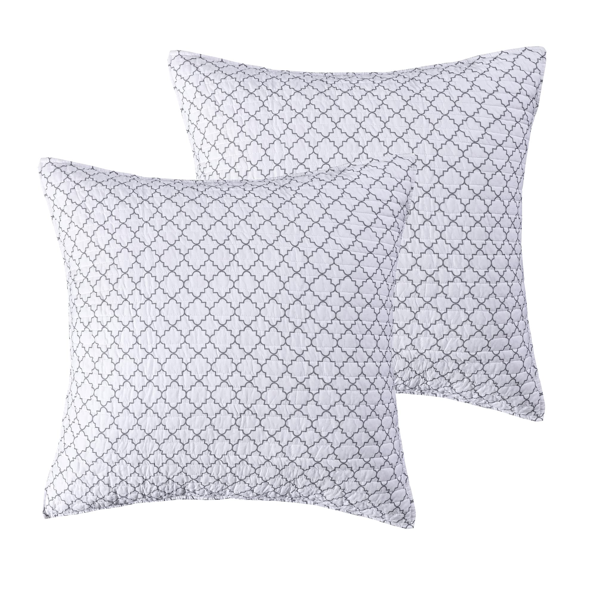 Levtex Home - Pisa - Euro Shams Set Of Two - (26X26In.), No Insert - Trellis Pattern - Cotton Fabric